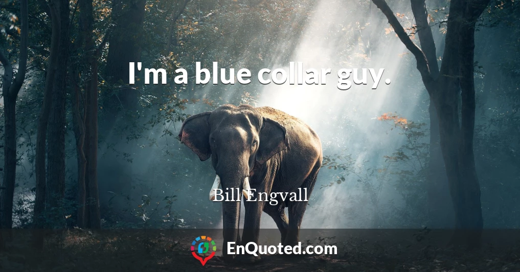 I'm a blue collar guy.