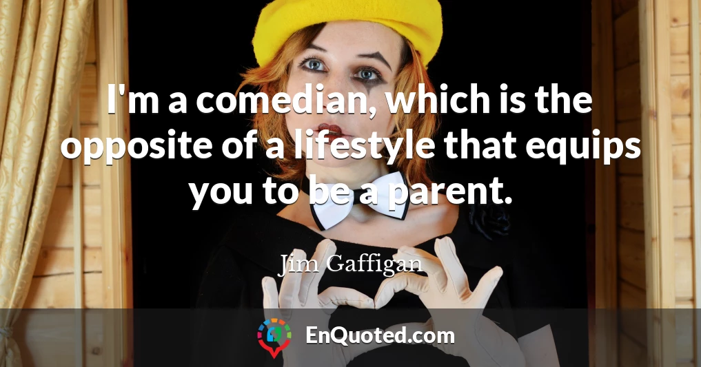 I'm a comedian, which is the opposite of a lifestyle that equips you to be a parent.