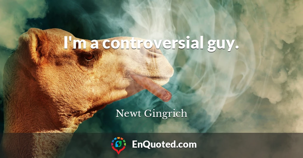 I'm a controversial guy.