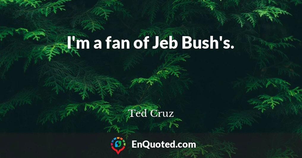 I'm a fan of Jeb Bush's.