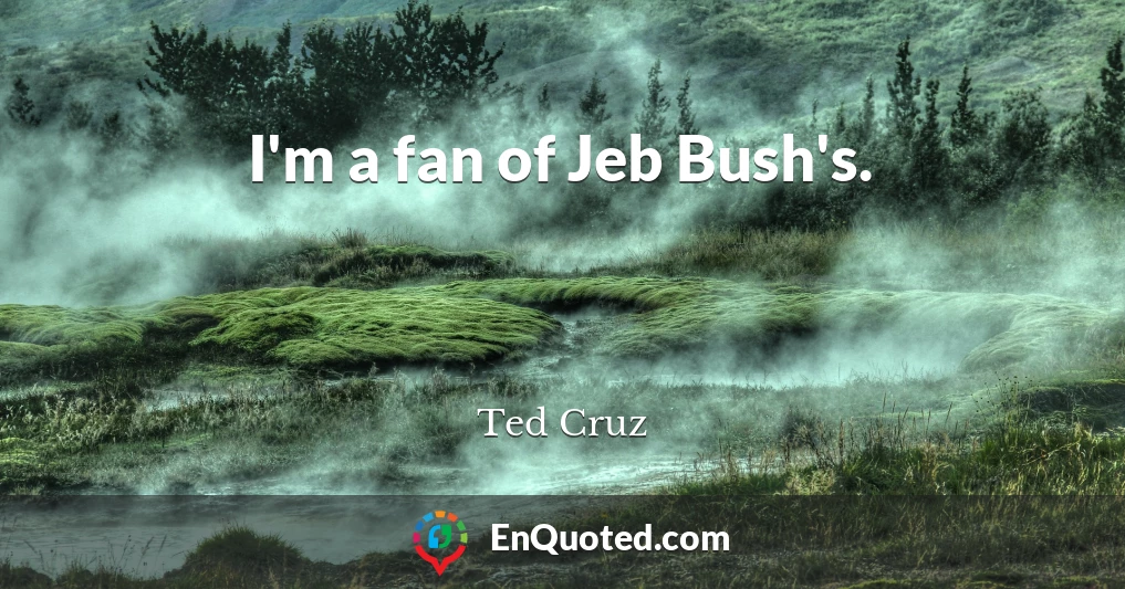 I'm a fan of Jeb Bush's.