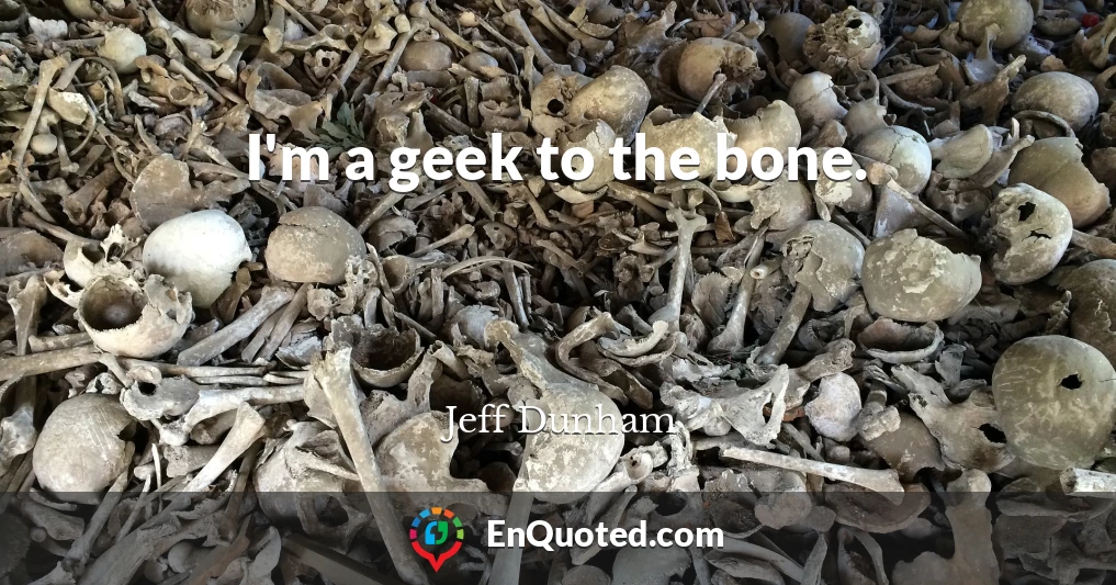 I'm a geek to the bone.