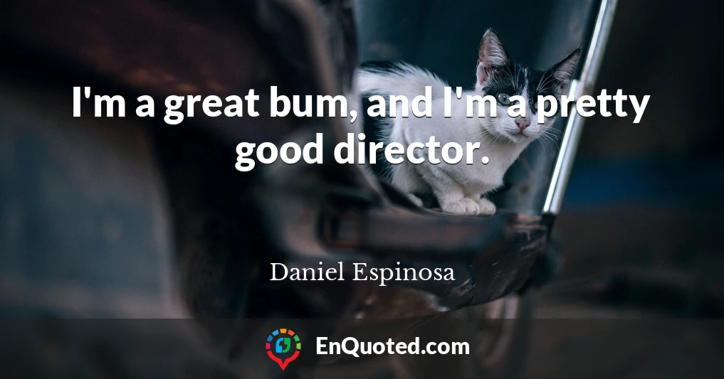 I'm a great bum, and I'm a pretty good director.