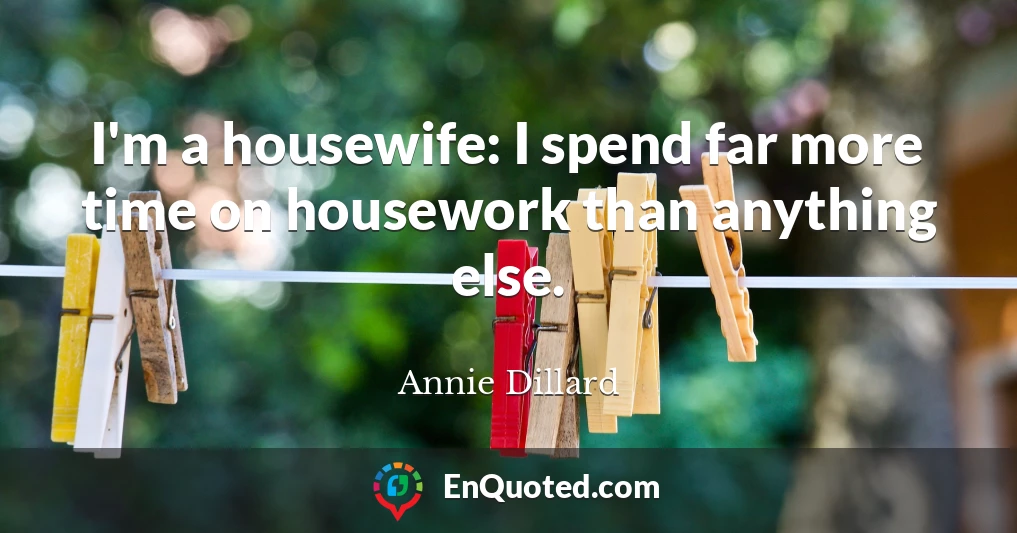 I'm a housewife: I spend far more time on housework than anything else.