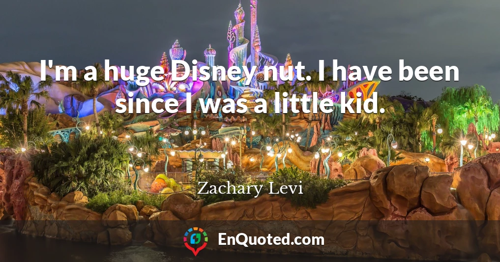 I'm a huge Disney nut. I have been since I was a little kid.