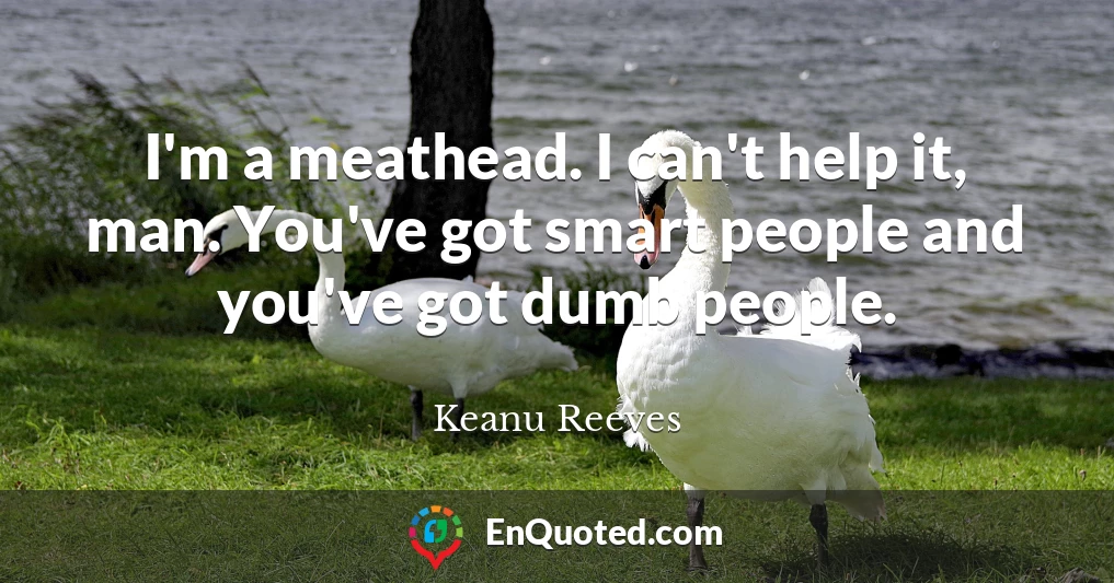 I'm a meathead. I can't help it, man. You've got smart people and you've got dumb people.