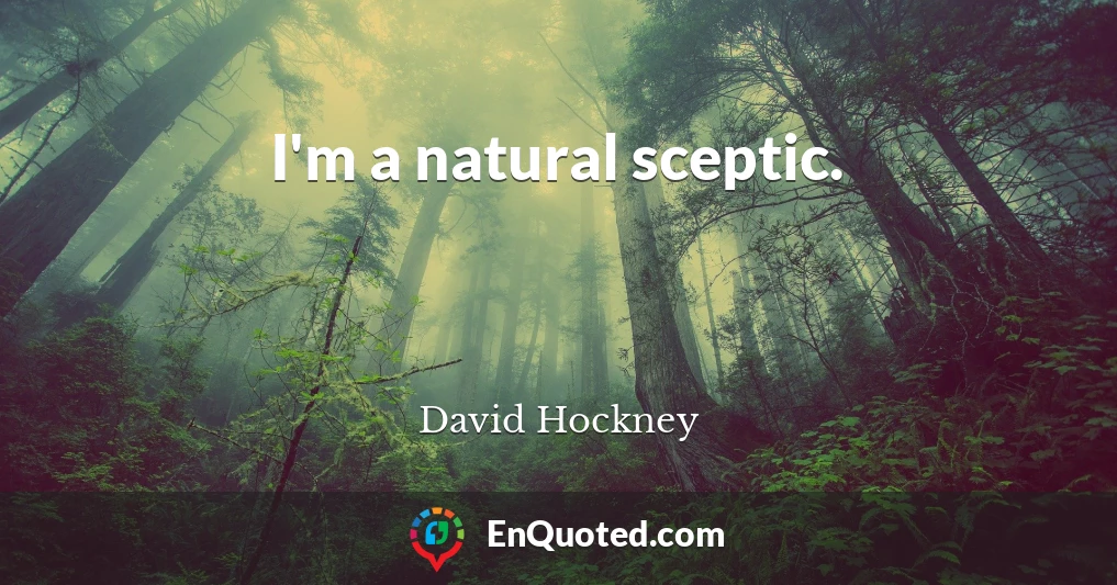 I'm a natural sceptic.