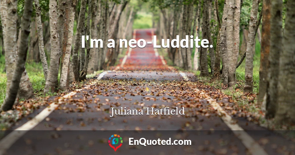 I'm a neo-Luddite.