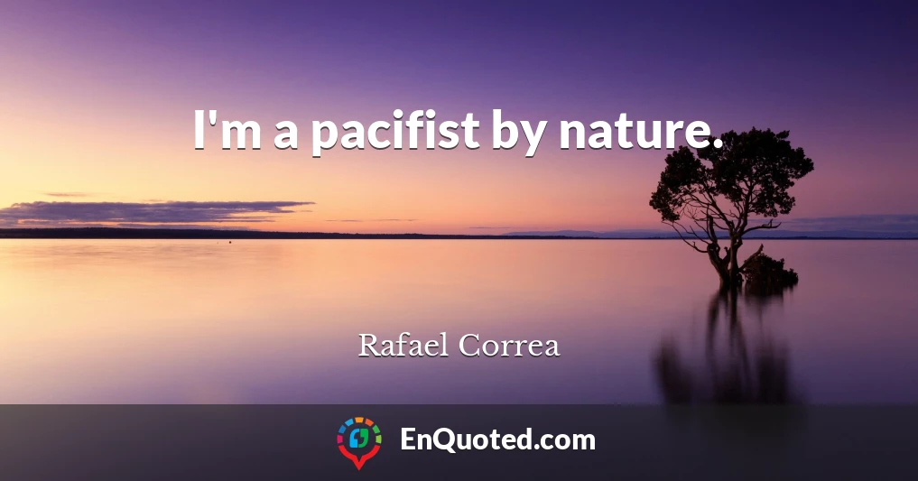 I'm a pacifist by nature.