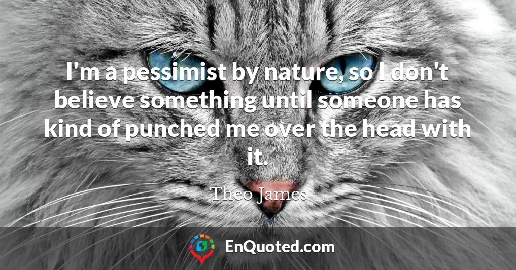 I'm a pessimist by nature, so I don't believe something until someone has kind of punched me over the head with it.