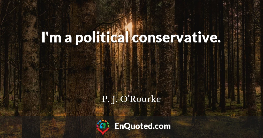 I'm a political conservative.