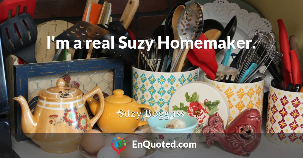 I'm a real Suzy Homemaker.