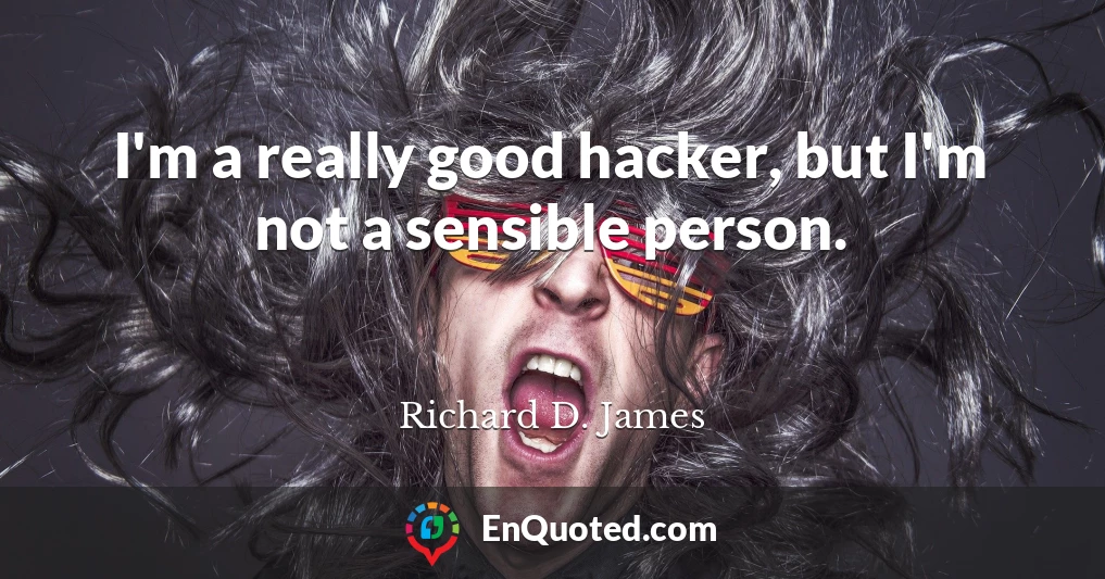 I'm a really good hacker, but I'm not a sensible person.