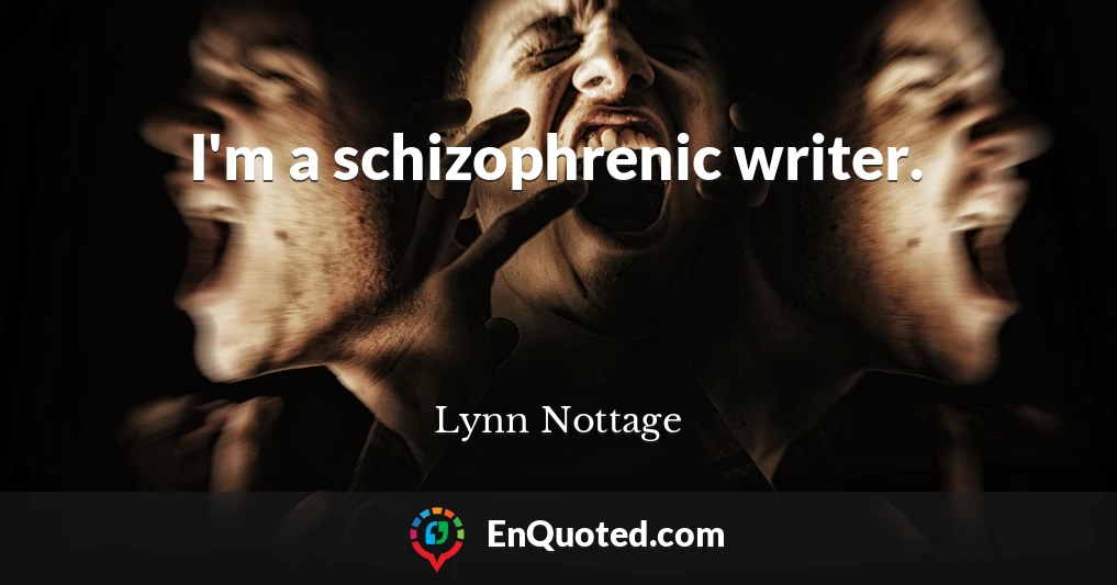 I'm a schizophrenic writer.