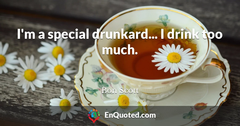 I'm a special drunkard... I drink too much.