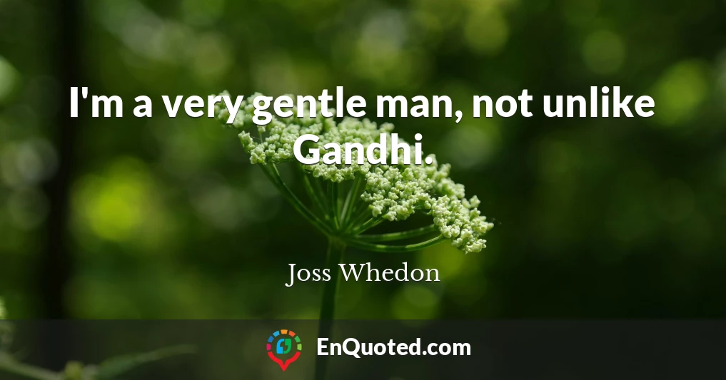 I'm a very gentle man, not unlike Gandhi.