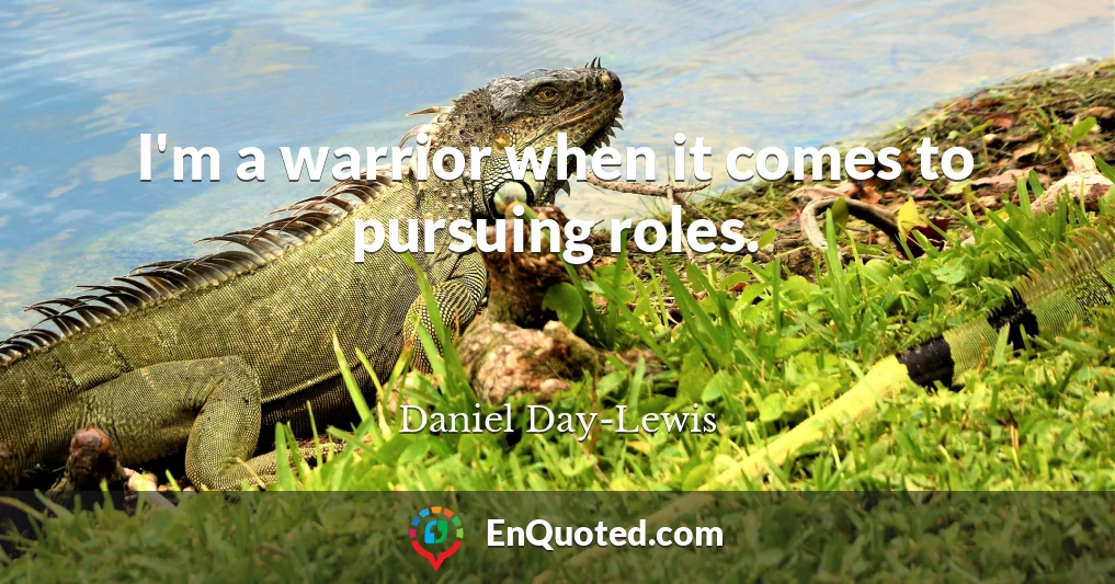 I'm a warrior when it comes to pursuing roles.