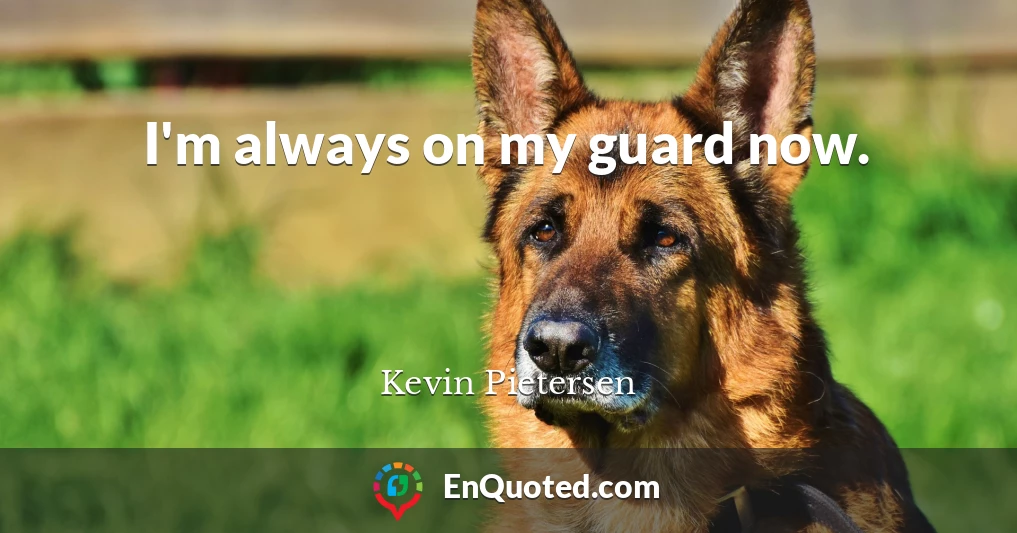 I'm always on my guard now.