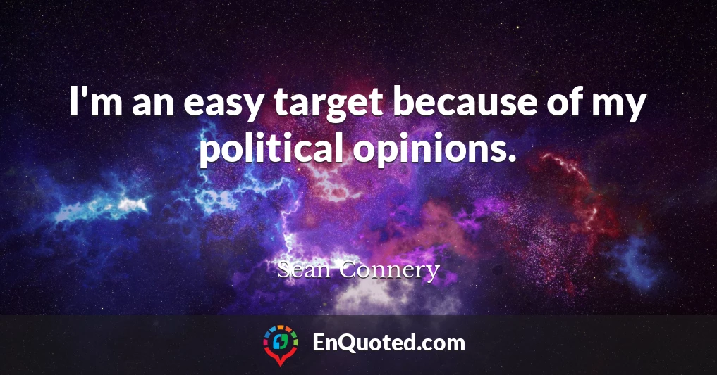 I'm an easy target because of my political opinions.