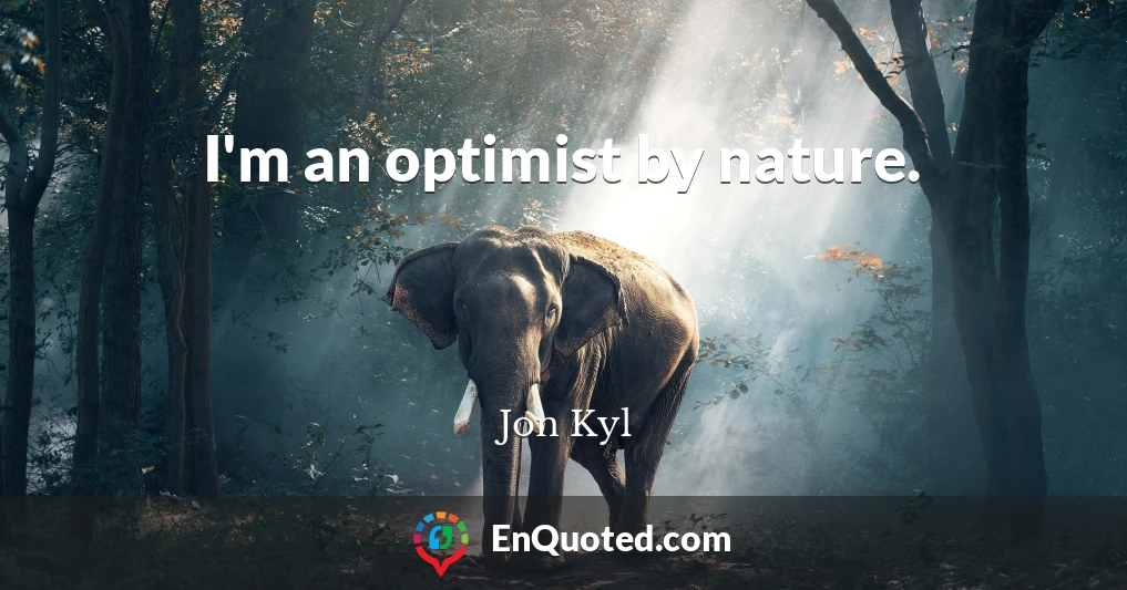 I'm an optimist by nature.