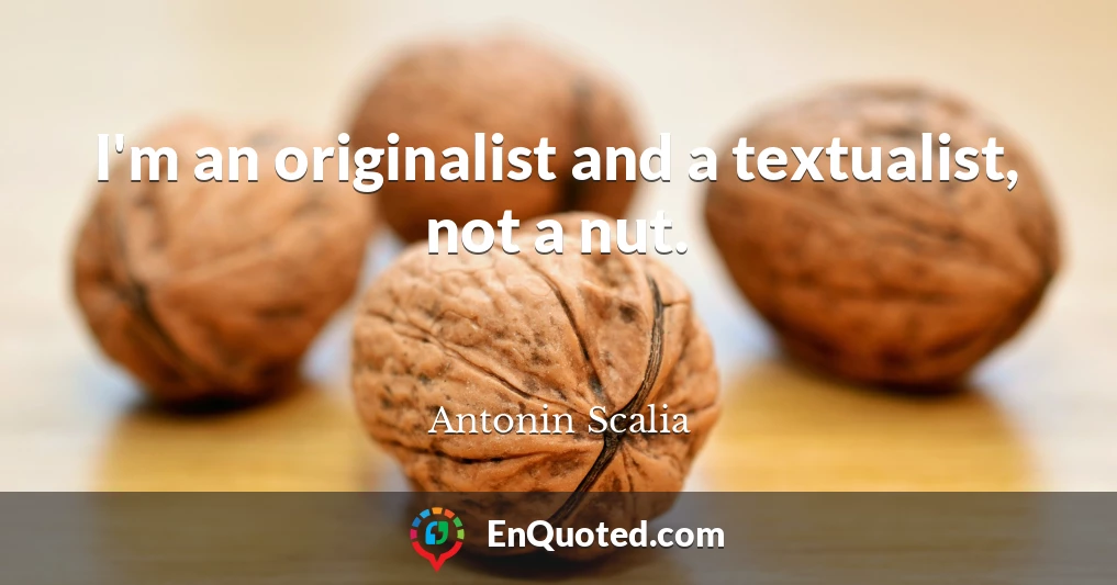 I'm an originalist and a textualist, not a nut.