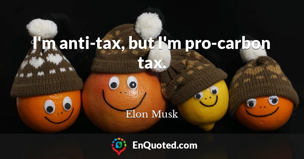 I'm anti-tax, but I'm pro-carbon tax.
