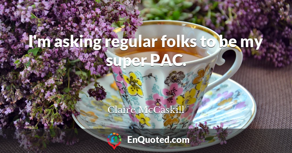 I'm asking regular folks to be my super PAC.