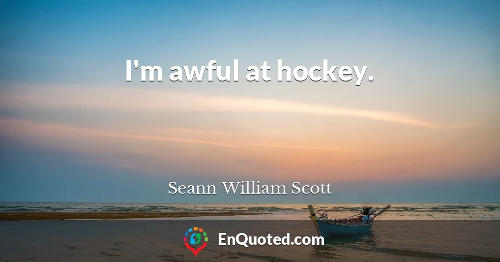 I'm awful at hockey.