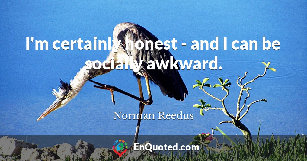 I'm certainly honest - and I can be socially awkward.
