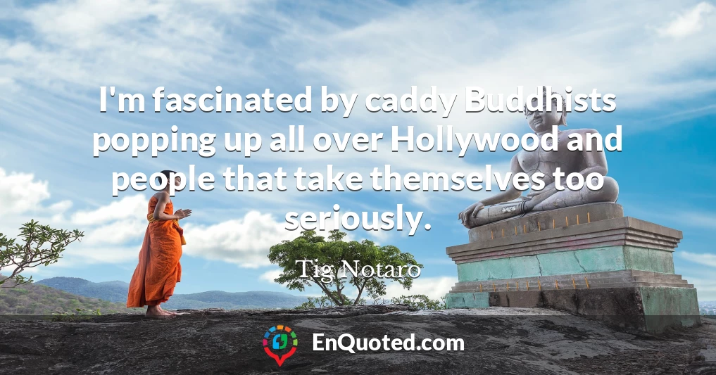 I'm fascinated by caddy Buddhists popping up all over Hollywood and people that take themselves too seriously.