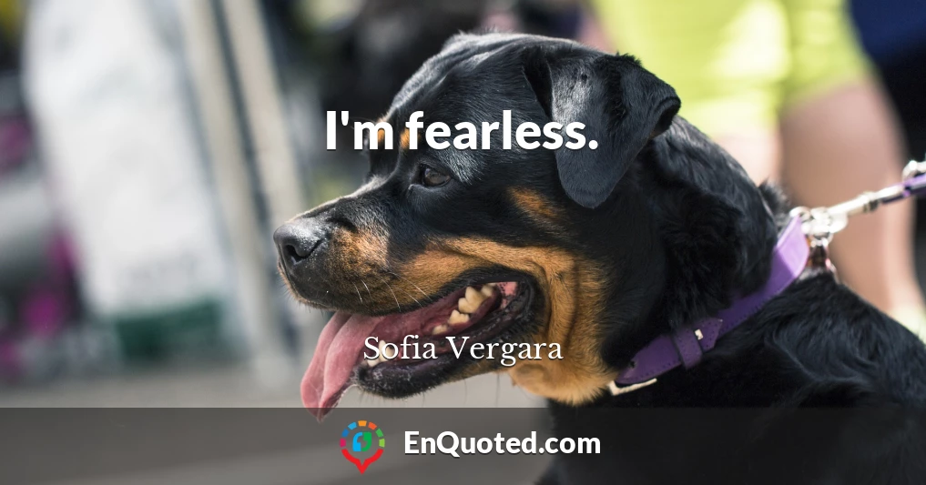 I'm fearless.