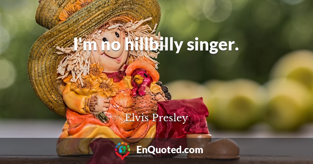 I'm no hillbilly singer.