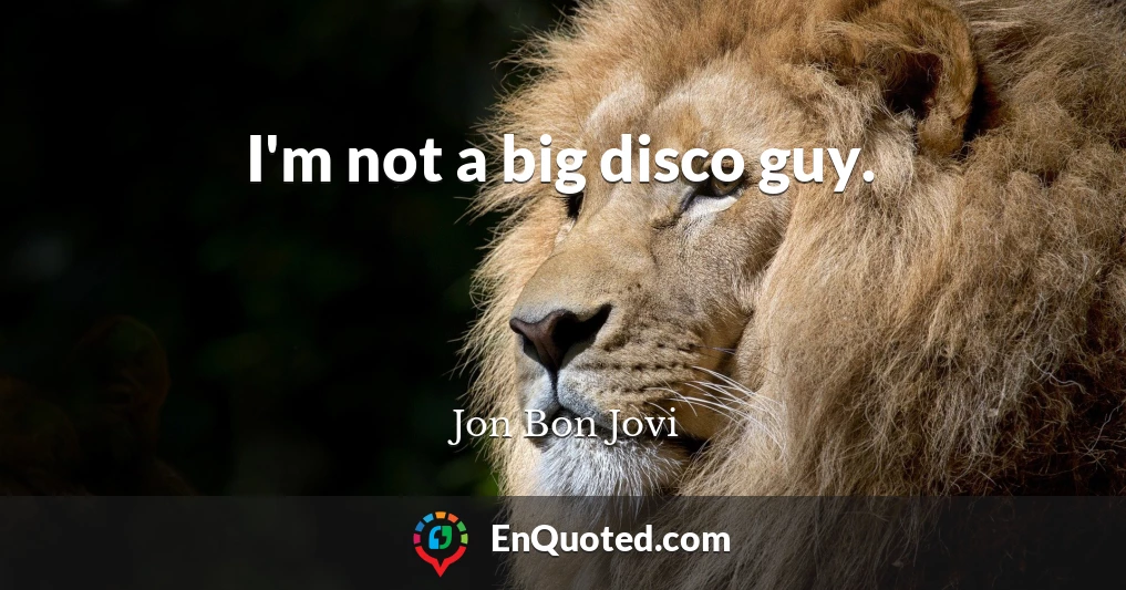 I'm not a big disco guy.