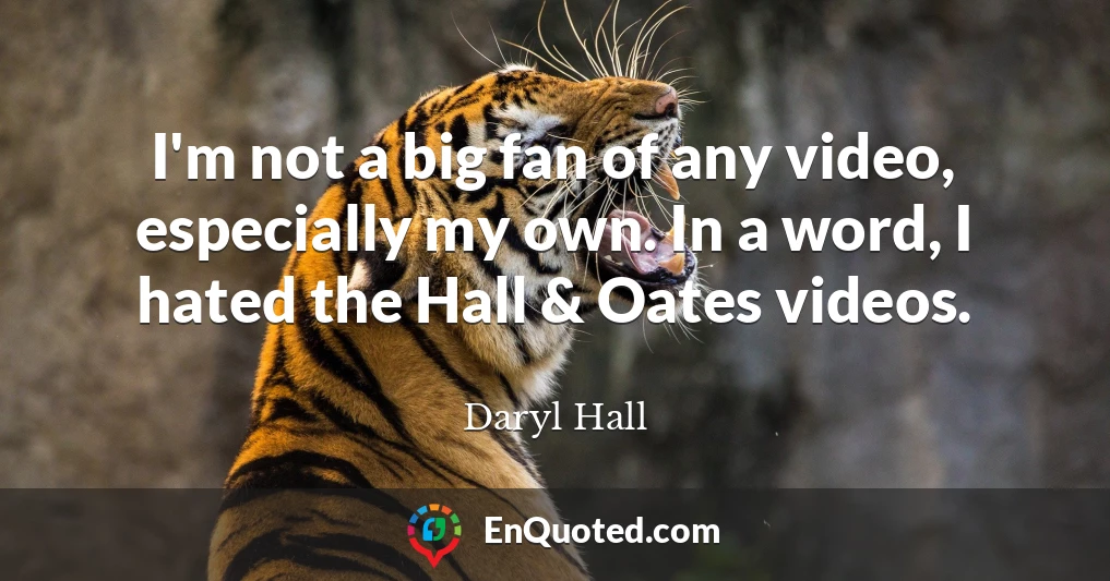 I'm not a big fan of any video, especially my own. In a word, I hated the Hall & Oates videos.