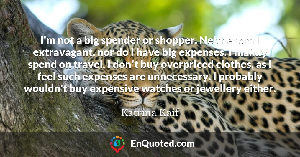 I'm not a big spender or shopper. Neither am I extravagant, nor do I have big expenses. I mainly spend on travel. I don't buy overpriced clothes, as I feel such expenses are unnecessary. I probably wouldn't buy expensive watches or jewellery either.