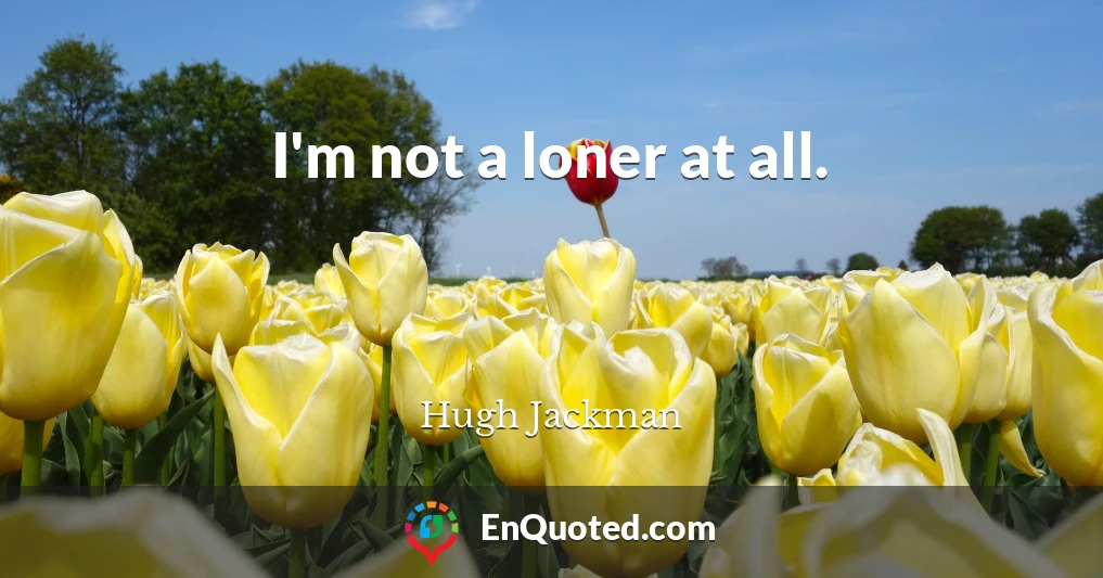 I'm not a loner at all.