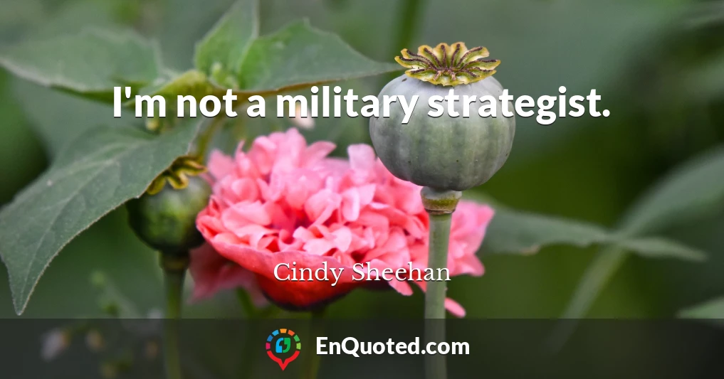 I'm not a military strategist.