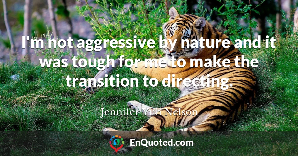 I'm not aggressive by nature and it was tough for me to make the transition to directing.