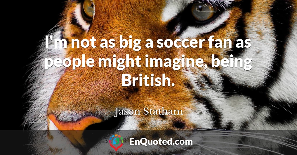 I'm not as big a soccer fan as people might imagine, being British.