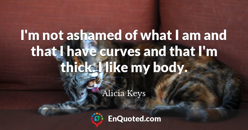 I'm not ashamed of what I am and that I have curves and that I'm thick. I like my body.