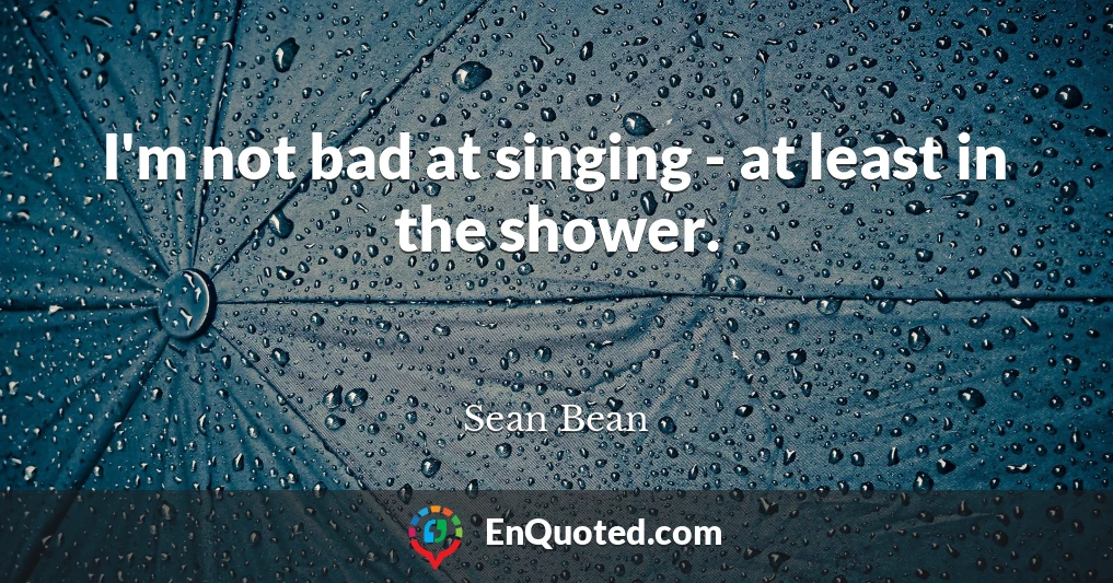 I'm not bad at singing - at least in the shower.
