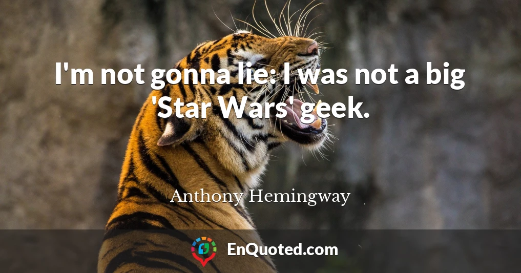 I'm not gonna lie: I was not a big 'Star Wars' geek.