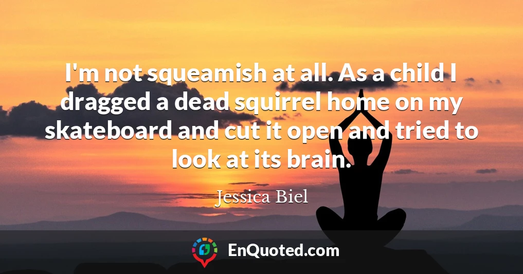 I'm not squeamish at all. As a child I dragged a dead squirrel home on my skateboard and cut it open and tried to look at its brain.