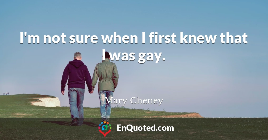 I'm not sure when I first knew that I was gay.