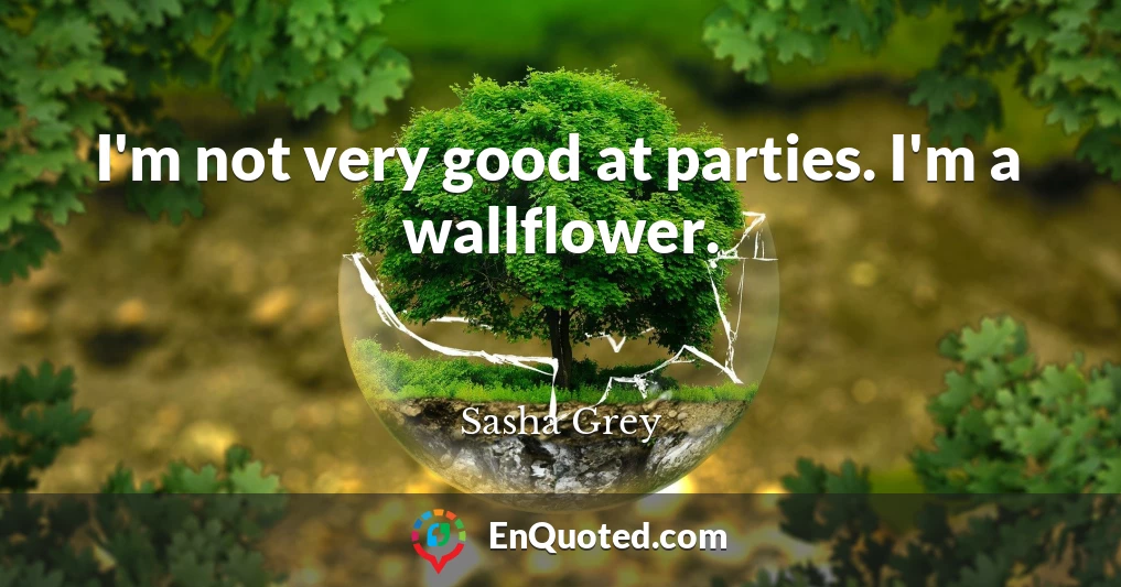 I'm not very good at parties. I'm a wallflower.