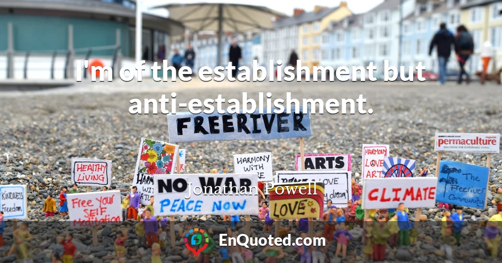 I'm of the establishment but anti-establishment.