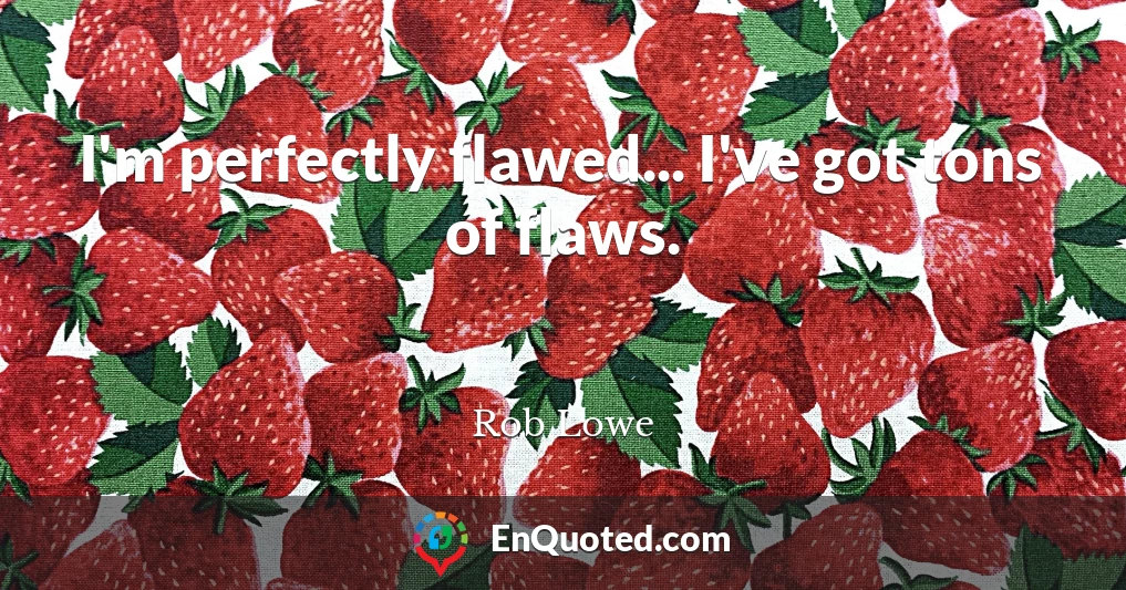 I'm perfectly flawed... I've got tons of flaws.