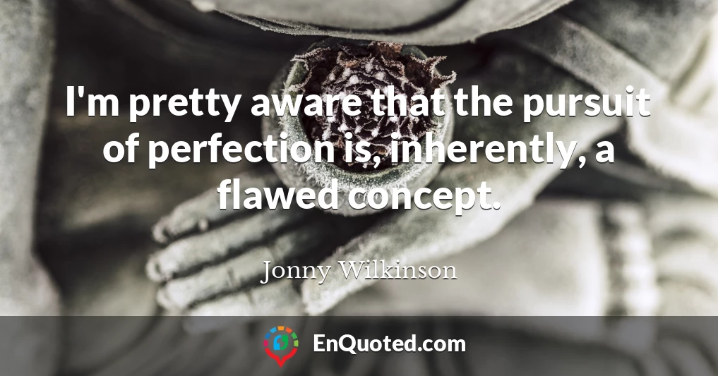 I'm pretty aware that the pursuit of perfection is, inherently, a flawed concept.