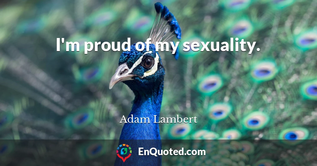 I'm proud of my sexuality.