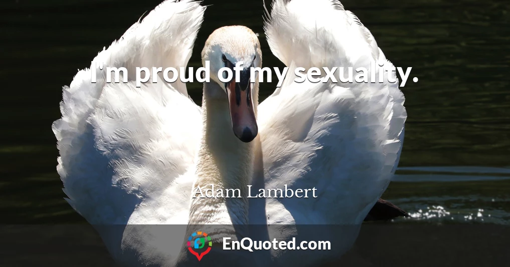 I'm proud of my sexuality.